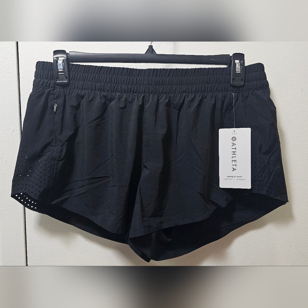 Athleta Hustle 3" Running Shorts With Liner Black Workout Gym Women's Size Large